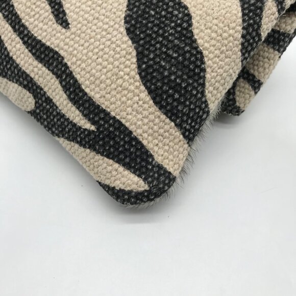Bhrayna Zebra Design Fold Over Cotton & Leather Clutch - Picture 6 of 10